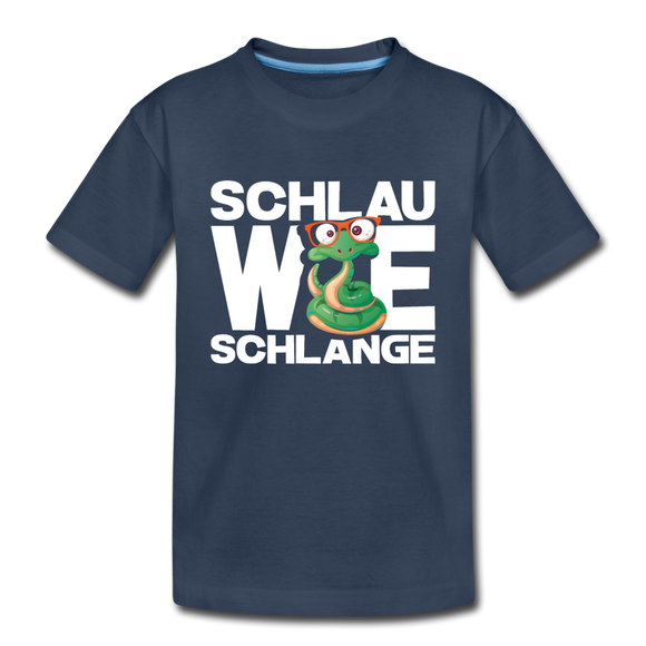 Schlau wie Schlange - Kinder Premium Bio T-Shirt - Navy