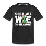 Schlau wie Schlange - Teenager Premium Bio T-Shirt - Schwarz