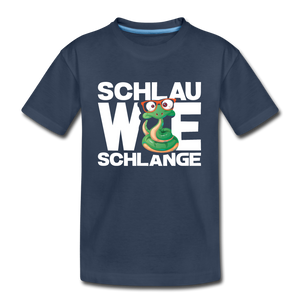 Schlau wie Schlange - Teenager Premium Bio T-Shirt - Navy