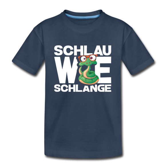 Schlau wie Schlange - Teenager Premium Bio T-Shirt - Navy