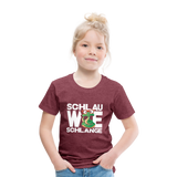 Schlau wie Schlange - Kinder Premium T-Shirt - Bordeauxrot meliert