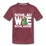 Schlau wie Schlange - Kinder Premium T-Shirt - Bordeauxrot meliert