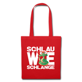 Schlau wie Schlange - Stoffbeutel - Rot