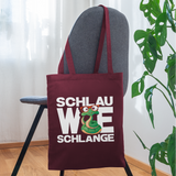 Schlau wie Schlange - Stoffbeutel - Burgunderrot