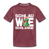 Schlau wie Schlange - Teenager Premium T-Shirt - Bordeauxrot meliert