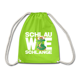 Schlau wie Schlange - Turnbeutel - Neongrün