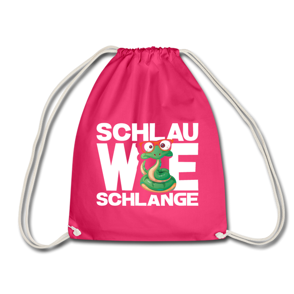 Schlau wie Schlange - Turnbeutel - Fuchsia