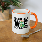 Schlau wie Schlange - Tasse zweifarbig - Weiß/Orange