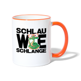 Schlau wie Schlange - Tasse zweifarbig - Weiß/Orange