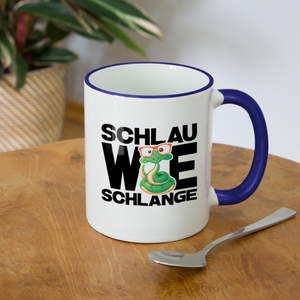 Schlau wie Schlange - Tasse zweifarbig - Weiß/Gelb