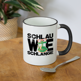 Schlau wie Schlange - Tasse zweifarbig - Weiß/Schwarz