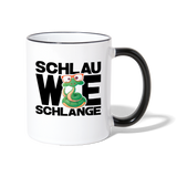 Schlau wie Schlange - Tasse zweifarbig - Weiß/Schwarz