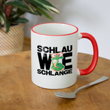 Schlau wie Schlange - Tasse zweifarbig - Weiß/Rot