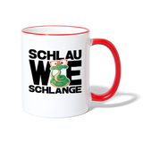 Schlau wie Schlange - Tasse zweifarbig - Weiß/Rot