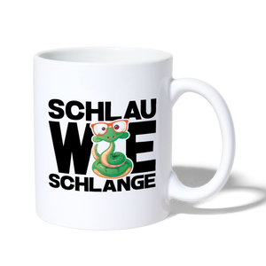 Schlau wie Schlange - Tasse - Weiß