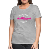 Hamburger Deern Pink - Frauen Premium T-Shirt - Grau meliert