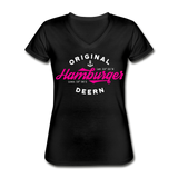 Hamburger Deern PINK - Klassisches Frauen-T-Shirt mit V-Ausschnitt - Schwarz