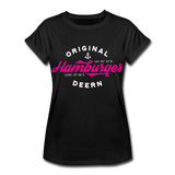 Hamburger Deern PINK - Frauen Oversize T-Shirt - Schwarz