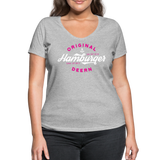 Hamburger Deern - Frauen Bio-T-Shirt mit V-Ausschnitt von Stanley & Stella - Grau meliert