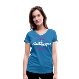 Hamburger Deern - Frauen Bio-T-Shirt mit V-Ausschnitt von Stanley & Stella - Pfauenblau