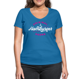 Hamburger Deern - Frauen Bio-T-Shirt mit V-Ausschnitt von Stanley & Stella - Pfauenblau