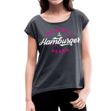 Hamburger Deern - Frauen T-Shirt mit gerollten Ärmeln - Navy meliert