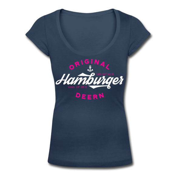 Hamburger Deern - Frauen T-Shirt mit U-Ausschnitt - Navy