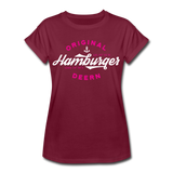 Hamburger Deern - Frauen Oversize T-Shirt - Bordeaux