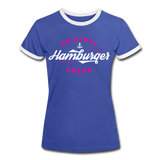 Hamburger Deern - Frauen Kontrast-T-Shirt - Blau/Weiß