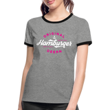 Hamburger Deern - Frauen Kontrast-T-Shirt - Grau meliert/Schwarz