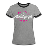 Hamburger Deern - Frauen Kontrast-T-Shirt - Grau meliert/Schwarz