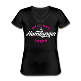 Hamburger Deern - Klassisches Frauen-T-Shirt mit V-Ausschnitt - Schwarz