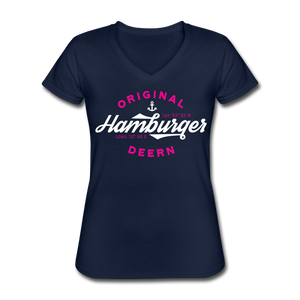 Hamburger Deern - Klassisches Frauen-T-Shirt mit V-Ausschnitt - Navy