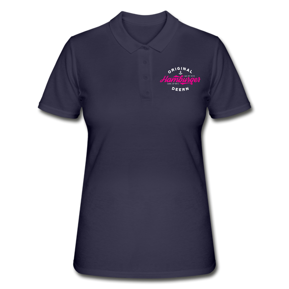 Hamburger Deern PINK - Frauen Polo Shirt - Navy