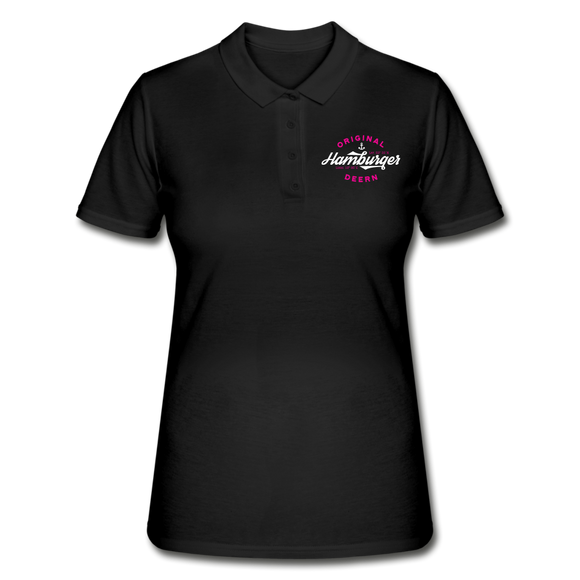 Hamburger Deern - Frauen Polo Shirt - Schwarz