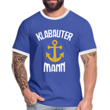 KlabauterMANN - Männer Kontrast-T-Shirt - Blau/Weiß