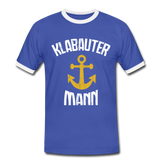 KlabauterMANN - Männer Kontrast-T-Shirt - Blau/Weiß