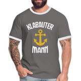 KlabauterMANN - Männer Kontrast-T-Shirt - Dunkelgrau/Weiß