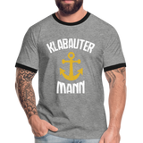 KlabauterMANN - Männer Kontrast-T-Shirt - Grau meliert/Schwarz