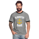 KlabauterMANN - Männer Kontrast-T-Shirt - Grau meliert/Schwarz