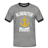 KlabauterMANN - Männer Kontrast-T-Shirt - Grau meliert/Schwarz