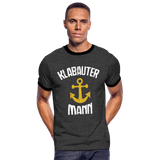 KlabauterMANN - Männer Kontrast-T-Shirt - Anthrazit/Schwarz