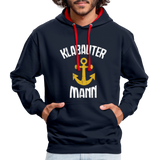 KlabauterMANN - Kontrast-Hoodie - Navy/Rot