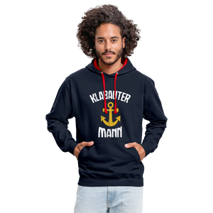 KlabauterMANN - Kontrast-Hoodie - Navy/Rot