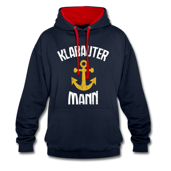 KlabauterMANN - Kontrast-Hoodie - Navy/Rot