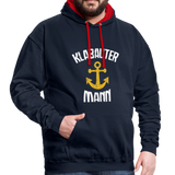 KlabauterMANN - Kontrast-Hoodie - Navy/Rot