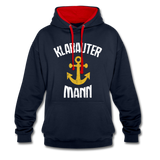 KlabauterMANN - Kontrast-Hoodie - Navy/Rot