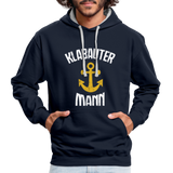 KlabauterMANN - Kontrast-Hoodie - Navy/Grau meliert