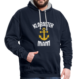 KlabauterMANN - Kontrast-Hoodie - Navy/Grau meliert