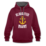 KlabauterMANN - Kontrast-Hoodie - Weinrot/Anthrazit